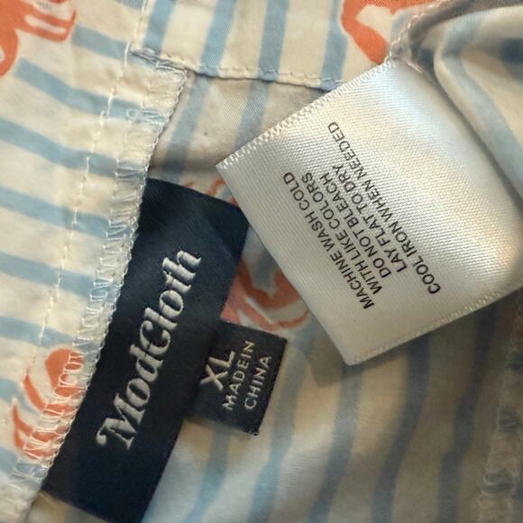 ModCloth XL crab striped back button lightweight blouse top TS 2715 - Picture 5 of 9